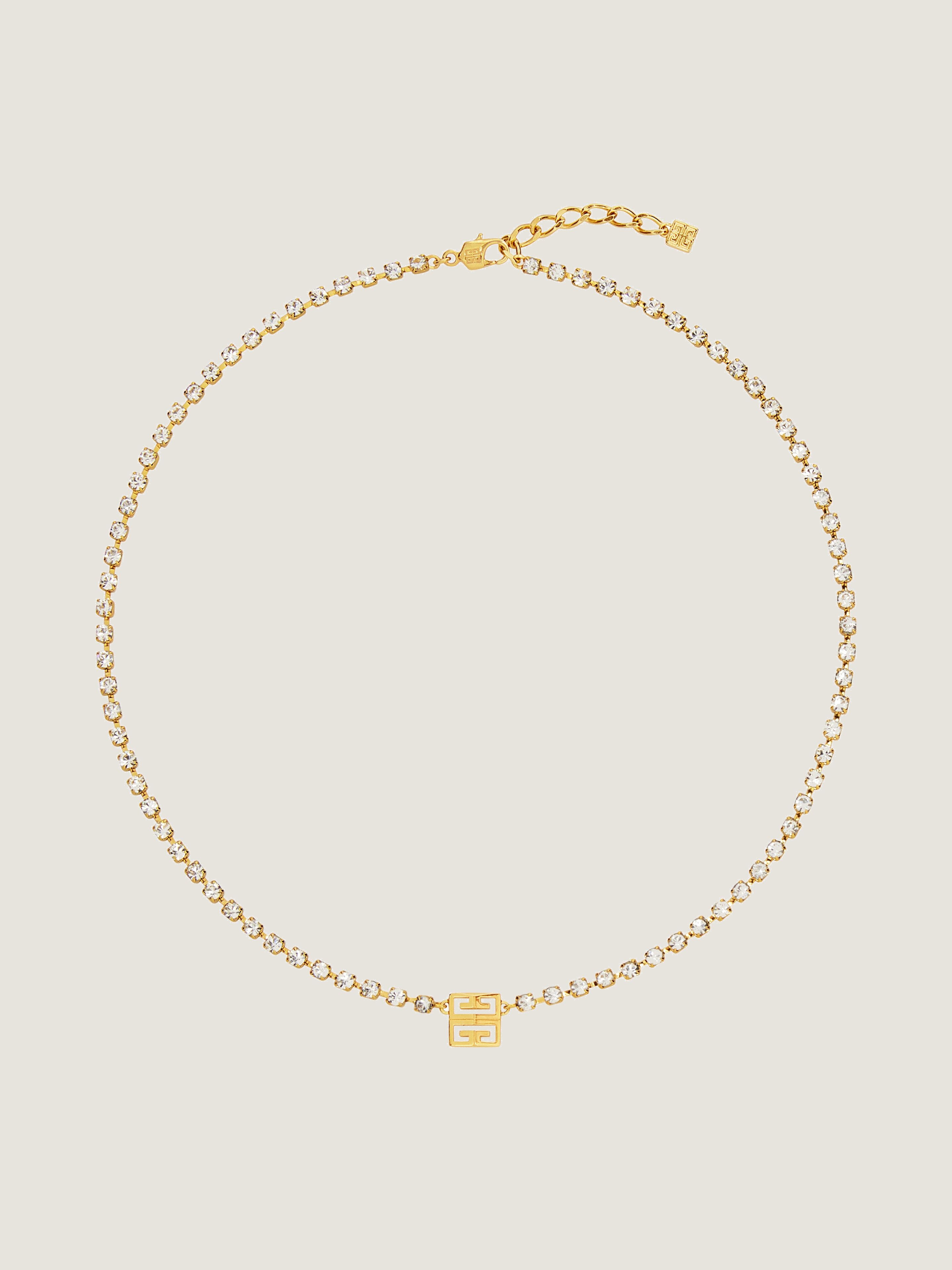 4G necklace in metal with crystals